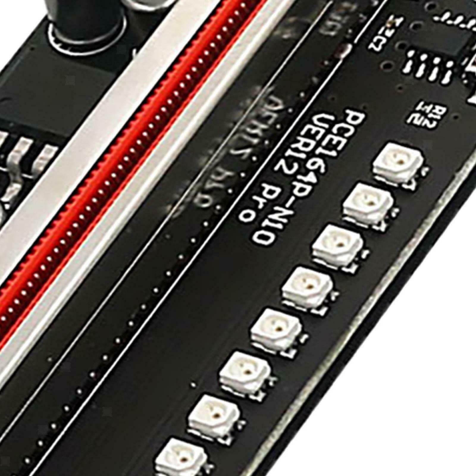 Verilux 1 Pack VER012 Pro 10 Capacitor Pcie Riser Extension Adapter Card ETH Mining Powered Riser Adapter Card for GPU with 23.6 inch USB 3.0 Cable Verilux 1 Pack VER012 Pro 10 Capacitor Pcie Riser Extension Adapter Card ETH Mining Powered Riser Adapter Card for GPU with 23.6 inch USB 3.0 Cable